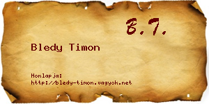 Bledy Timon névjegykártya
